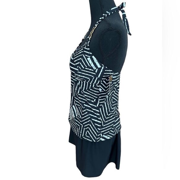 New with tags Anne Cole Collection 2 piece tankini, black/white size 8 - Picture 5 of 13